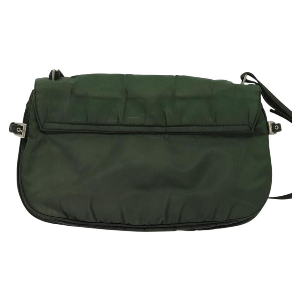 PRADA Shoulder Bag Nylon Khaki Silver Auth bs26048 - Picture 2 of 16